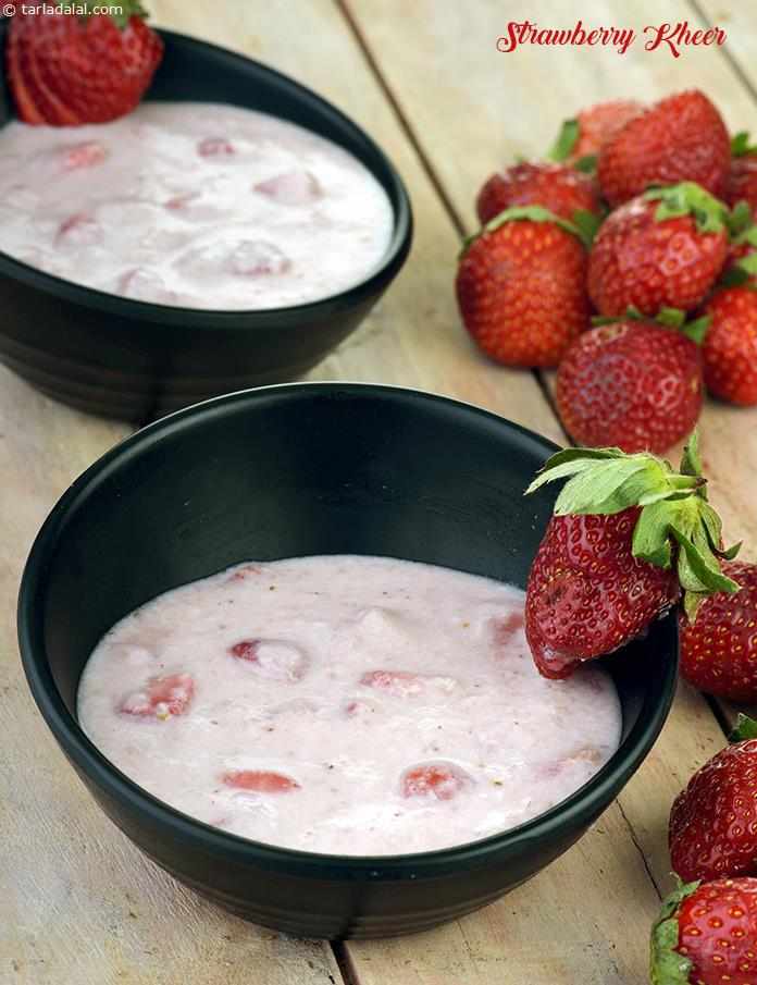 Strawberry Kheer | Tarla Dalal