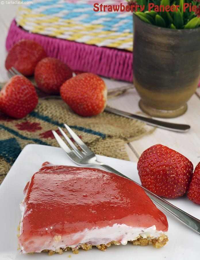 Strawberry Paneer Pie Recipe | Tarla Dalal