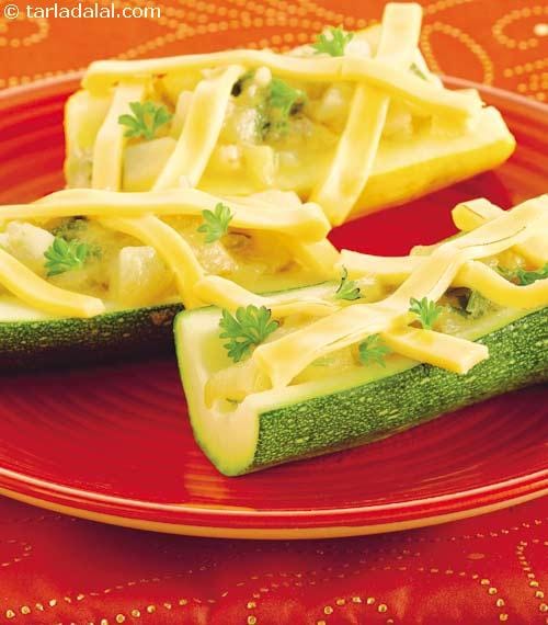 Stuffed Zucchini | Tarla Dalal