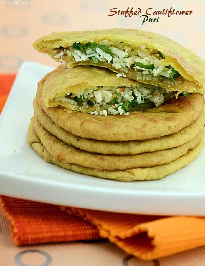 Stuffed Cauliflower Puris | Tarla Dalal