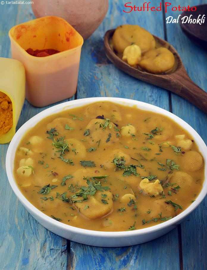 Stuffed Potato Dal Dhokli | Tarla Dalal