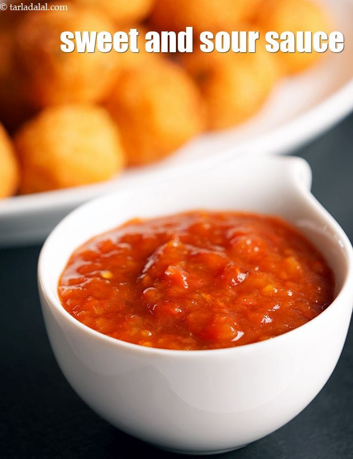 Sweet and sour sauce recipe | Indian style sweet and sour sauce | Chinese sweet and sour sauce | | Tarla Dalal