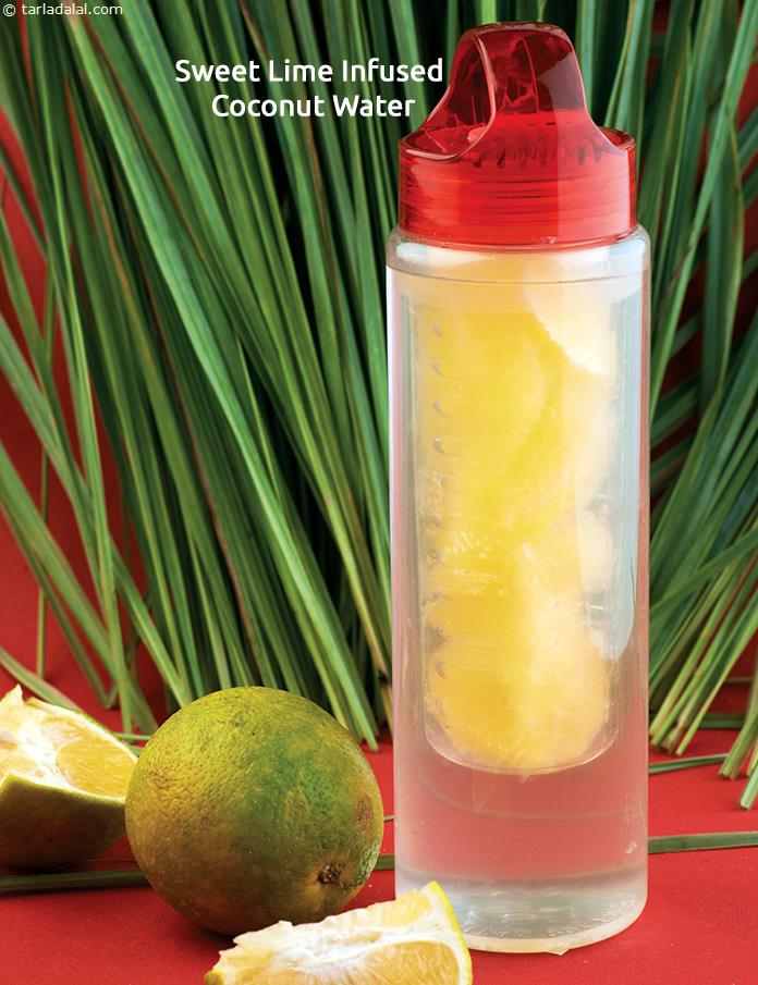Sweet Lime Infused Coconut Water | Tarla Dalal