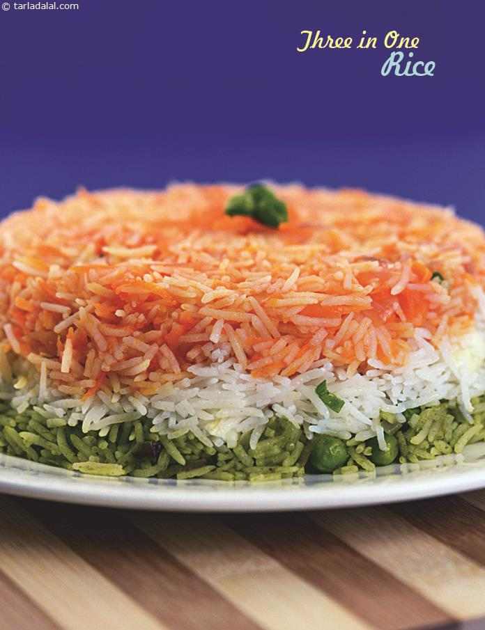 Three-in-one Rice recipe, Indian Recipes | Tarla Dalal