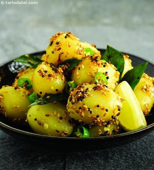 Tilwale Aloo ka Tikka  (  Kebabs and Tikkis) | Tarla Dalal