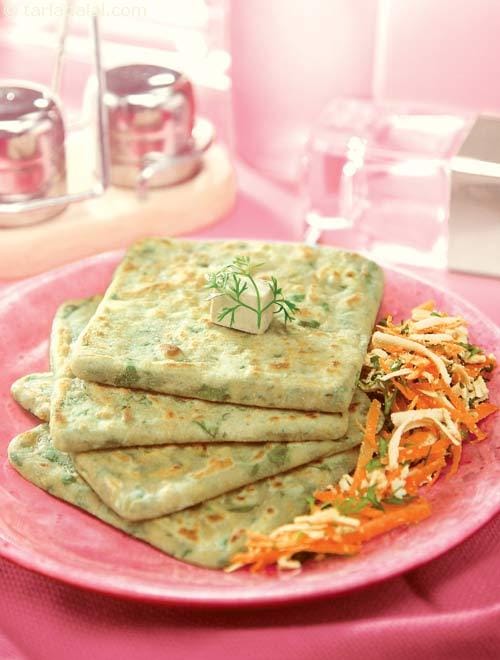 Tofu and Spinach Parathas | Tarla Dalal