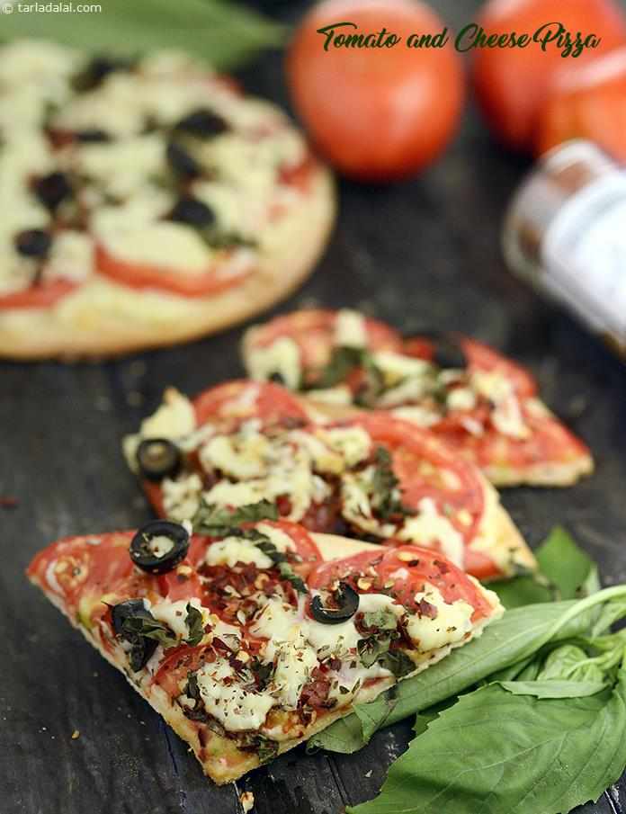 Tomato and Cheese Pizza | Tarla Dalal