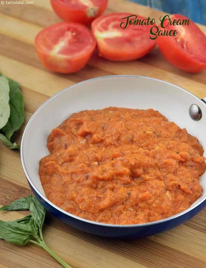 Tomato Cream Sauce, Italian Sauce for Pasta | Tarla Dalal