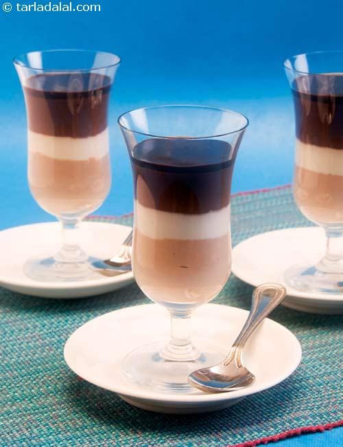Trio Mousse ( Mousses Recipe) | Tarla Dalal
