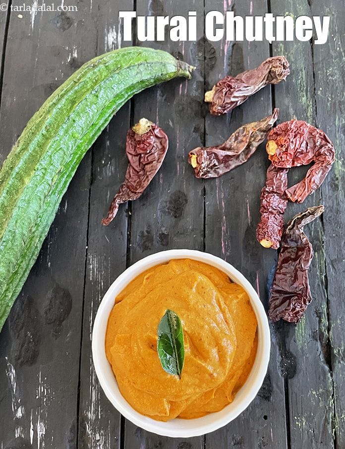 Turai chutney recipe |  ridge gourd chutney | South Indian turai chutney | Andhra style beerakaya chutney |  | Tarla Dalal