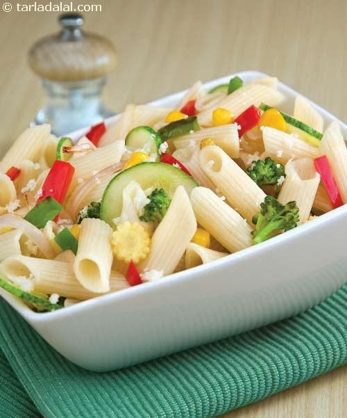 Vegetable Penne ( Exotic Diabetic Recipe ) | Tarla Dalal