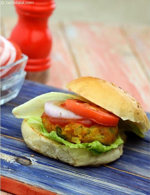 Vegetable Burger | Tarla Dalal