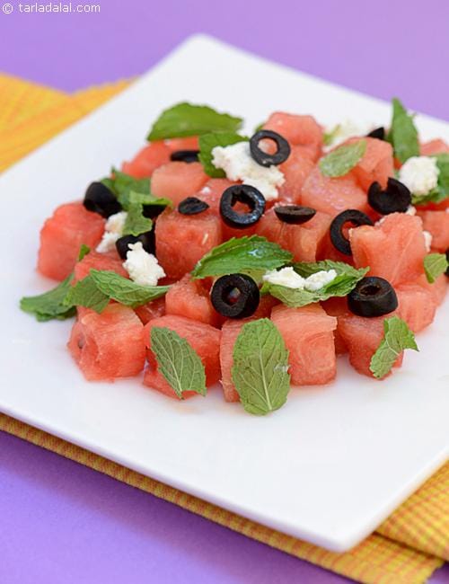 Watermelon Feta Salad | Tarla Dalal