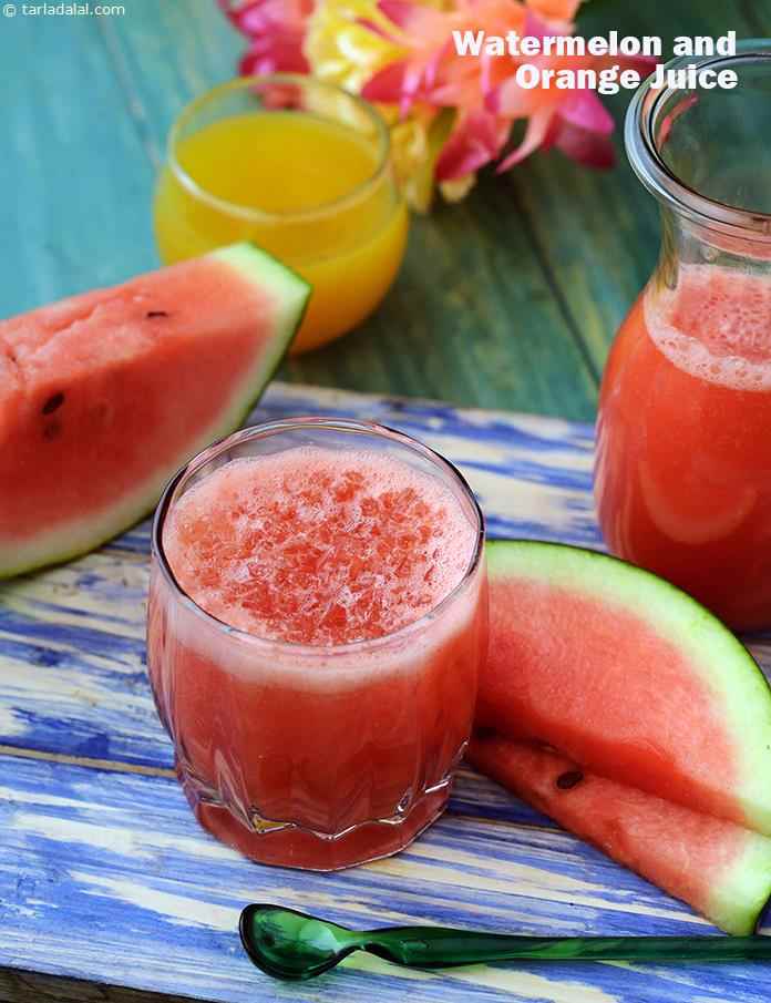 Watermelon and Orange Juice | Tarla Dalal