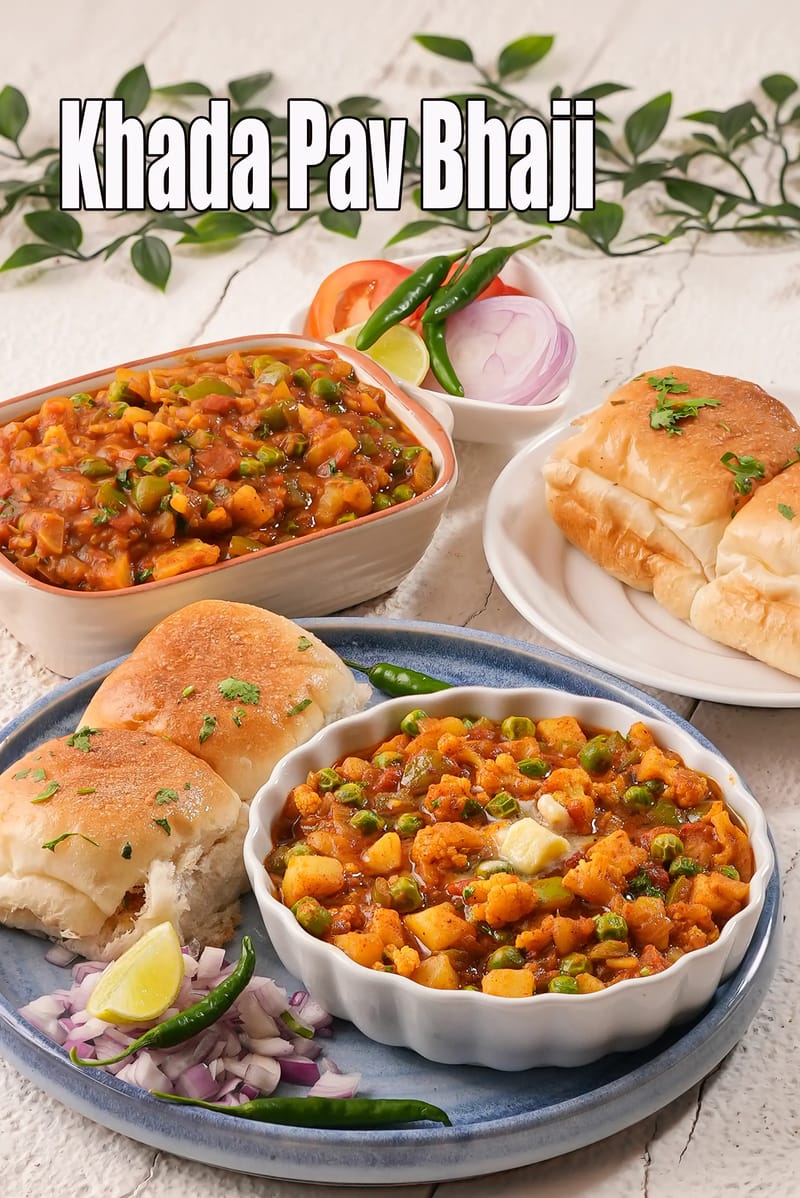 Khada Pav Bhaji, Restaurant Style Pav Bhaji | Tarla Dalal
