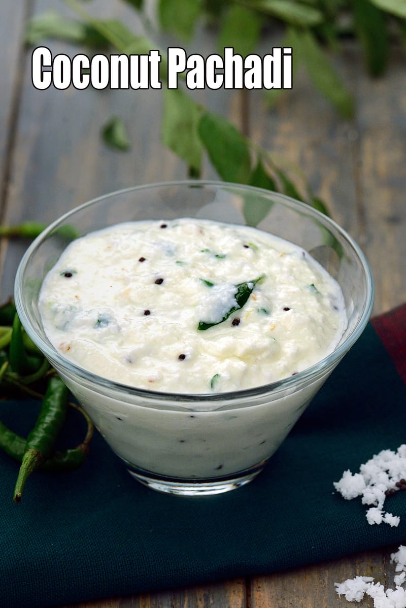 Coconut pachadi recipe | healthy South Indian coconut raita | kobbari pachadi | | Tarla Dalal