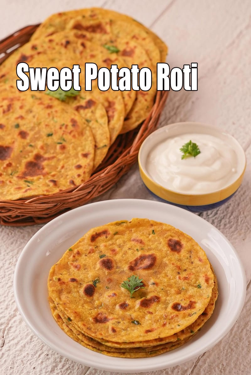 Sweet Potato Roti | Shakarkand Roti | Kids Sweet Potato Flatbread |  healthy Sweet Potato Wheat Roti | | Tarla Dalal