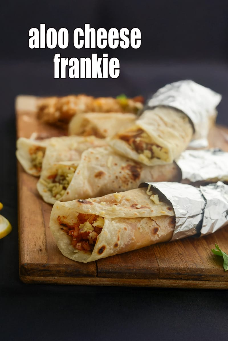 Aloo cheese frankie recipe | potato cheese frankie | cheesy potato Indian wrap | | Tarla Dalal