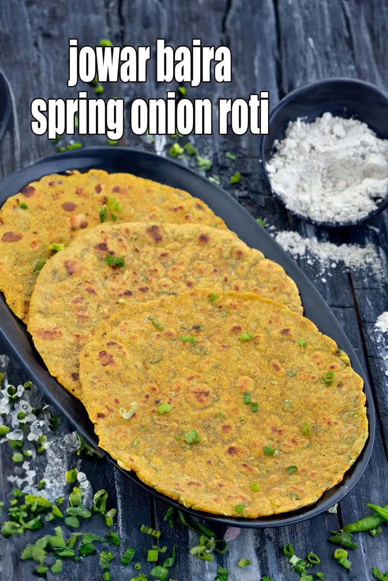 Jowar Bajra Spring Onion Roti Recipe | Tarla Dalal