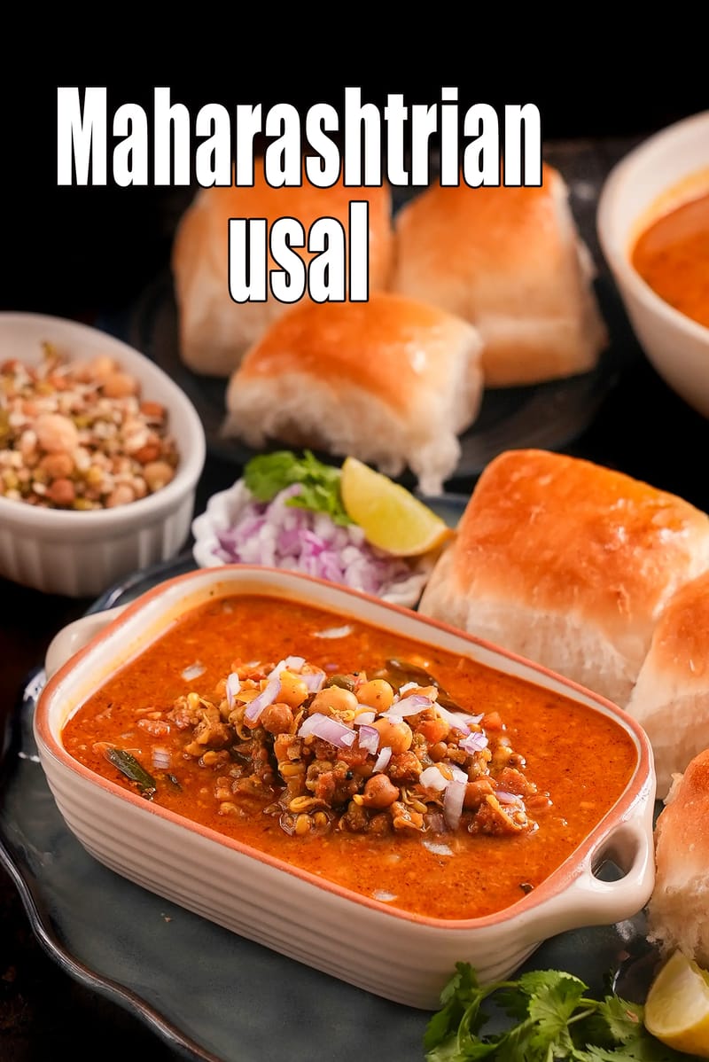 Usal recipe | Maharashtrian usal |  traditional Kolhapuri misal | Puneeri misal | | Tarla Dalal