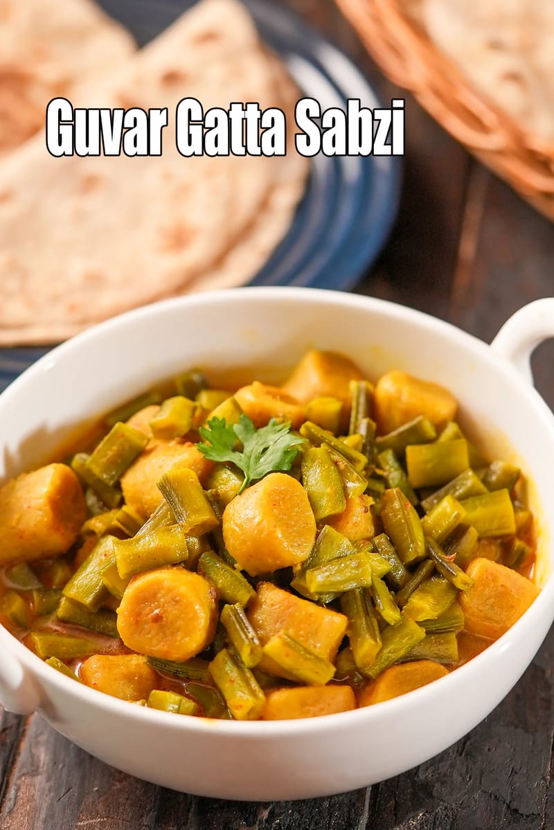 Guvar Gatta Sabzi Recipe | Tarla Dalal