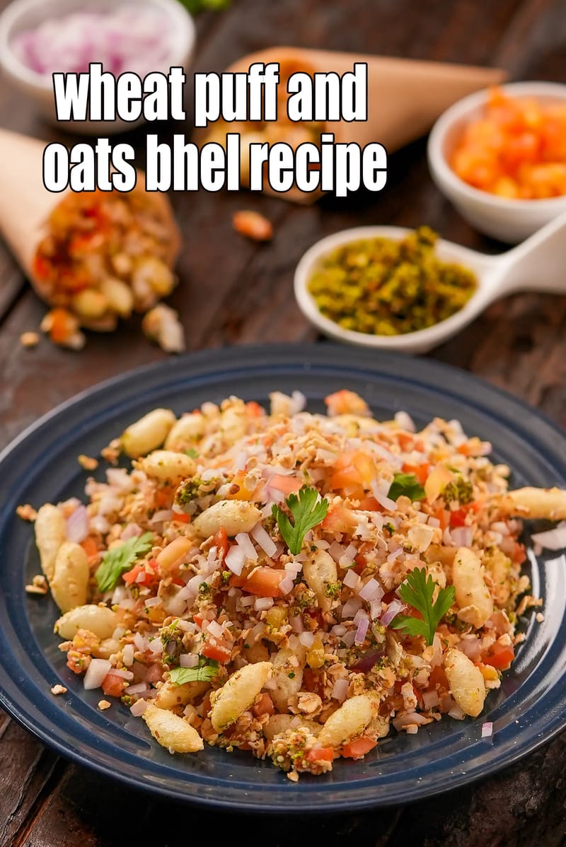 Wheat puff and oats bhel recipe | oats and wheat puff bhel for chronic kidney disease | nutritious bhel recipe | | Tarla Dalal