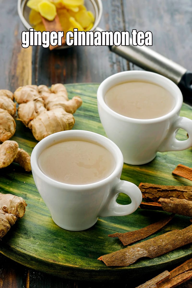 Ginger cinnamon tea recipe | healthy ginger tea for cold | detox ginger cinnamon tea | immune booster ginger cinnamon honey tea | | Tarla Dalal