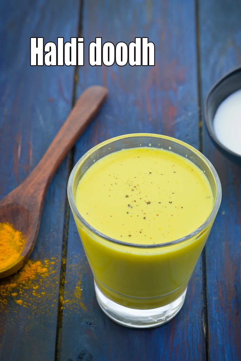Haldi doodh recipe | hot turmeric milk for cold and cough | golden milk | haldi wala doodh | | Tarla Dalal