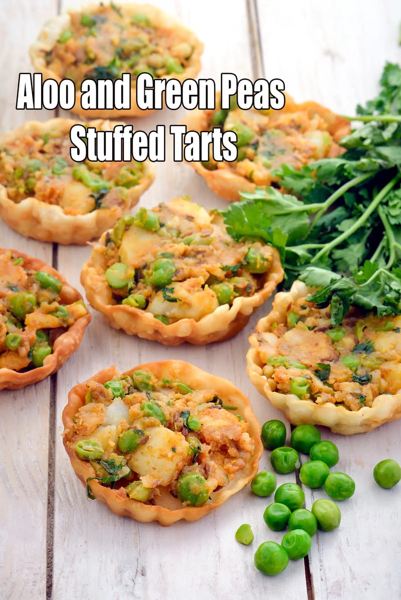 Aloo And Green Peas Stuffed Tarts Recipe (Aloo Matar Tarts) | Tarla Dalal