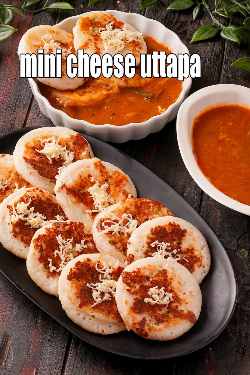 Mini cheese uttapa recipe | cheese uttapam | instant cheese uttapa - Indian snack | | Tarla Dalal