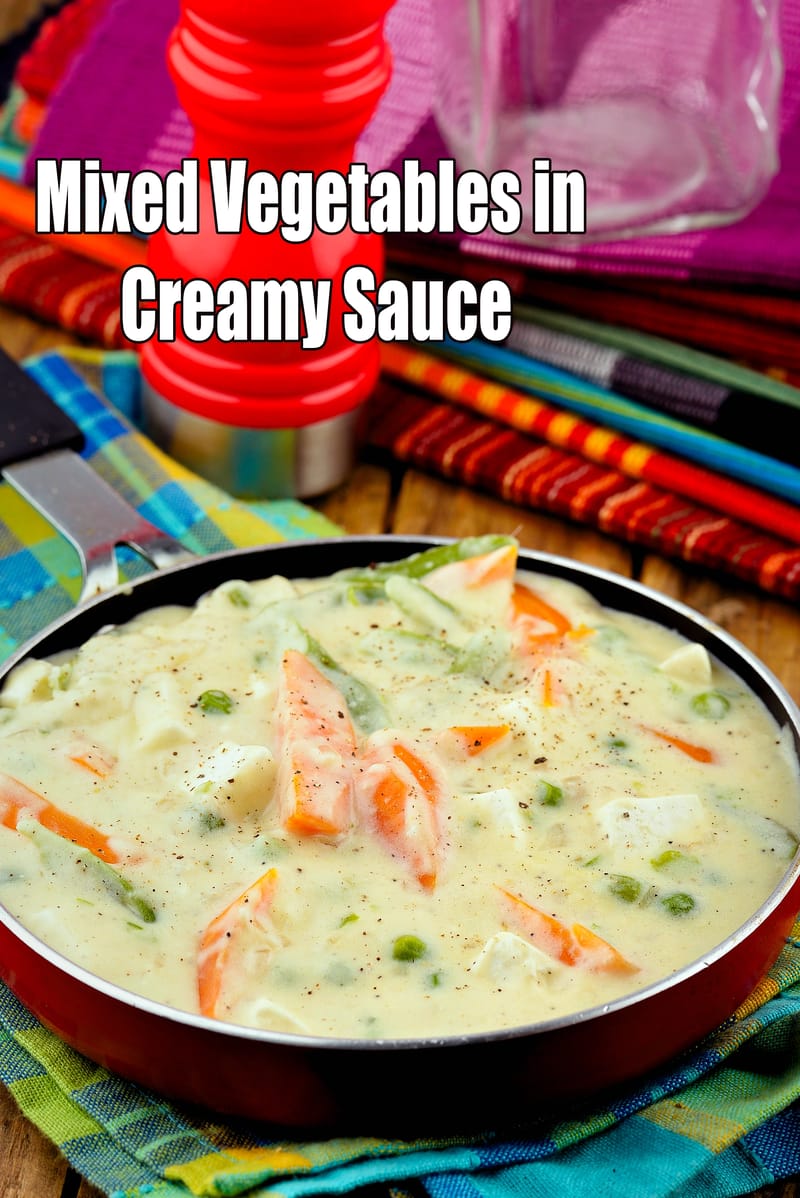 Mixed Vegetables in Creamy Sauce recipe | Tarla Dalal
