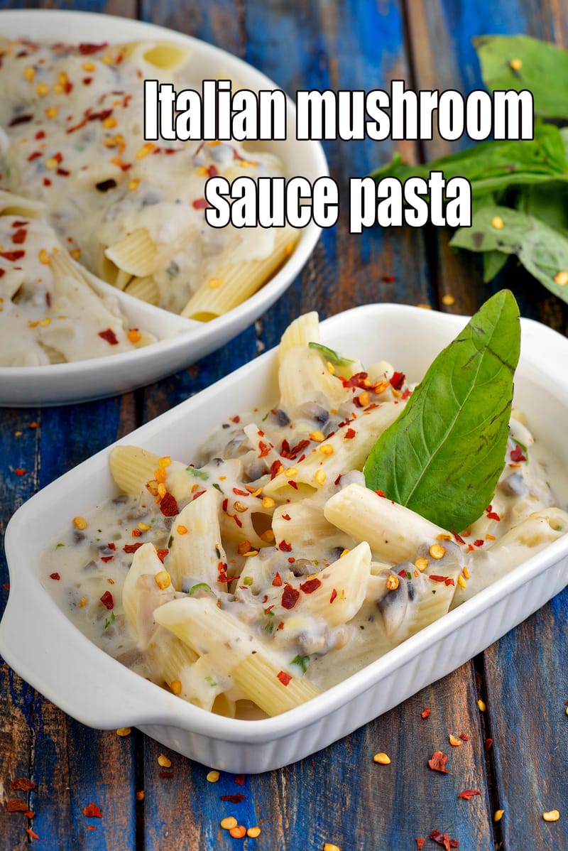 Italian mushroom sauce pasta recipe | mushroom pasta | mushroom sauce penne | | Tarla Dalal