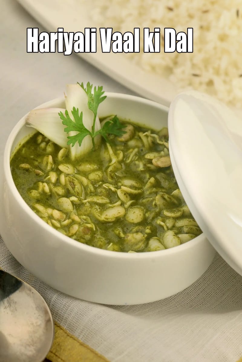 Hariyali vaal ki dal recipe | healthy vegetable vaal dal | lima beans curry | hirva bhirda | | Tarla Dalal