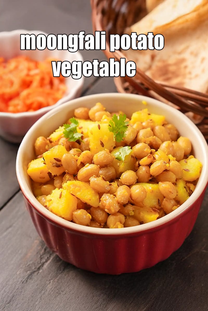 Moognfali potato vegetable recipe | moongphali aloo ki sabzi | sukha raw peanuts potato sabji | | Tarla Dalal
