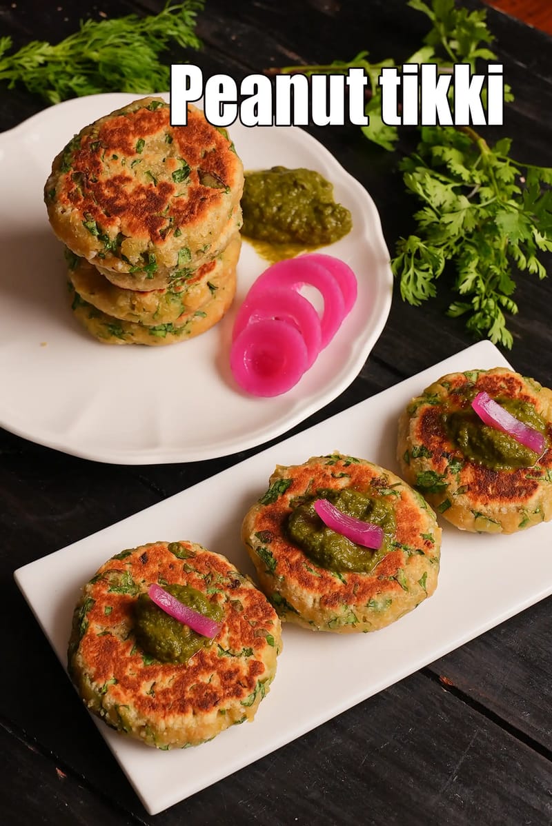 Peanut tikki recipe | groundnut tikkis | healthy peanut veg tikki | | Tarla Dalal