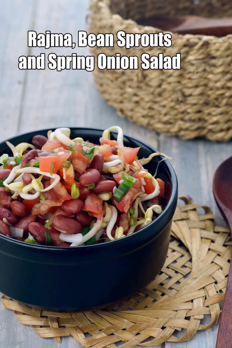 Rajma, Bean Sprouts and Spring Onion Salad recipe, Healthy Recipes | Tarla Dalal
