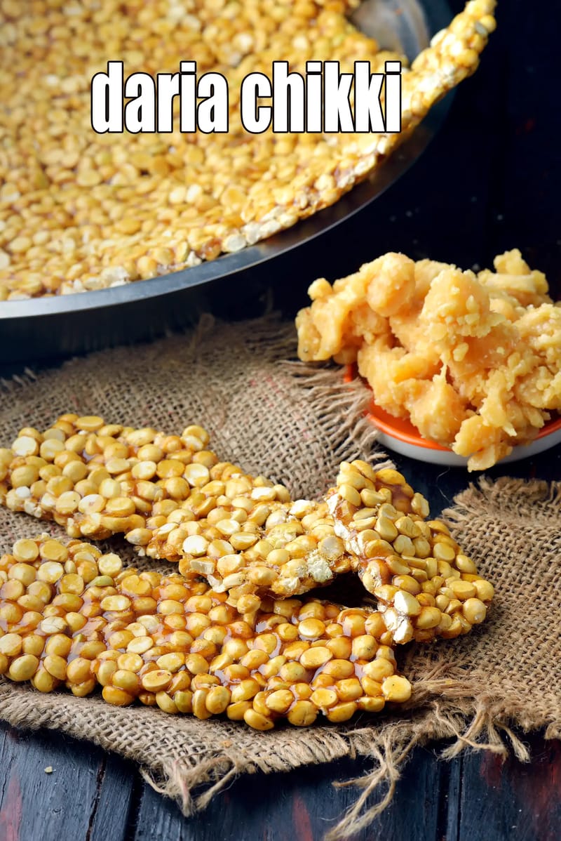 Daria chikki recipe | roasted chana dal chikki | daliya chikki | Lonavala daria chikki | | Tarla Dalal