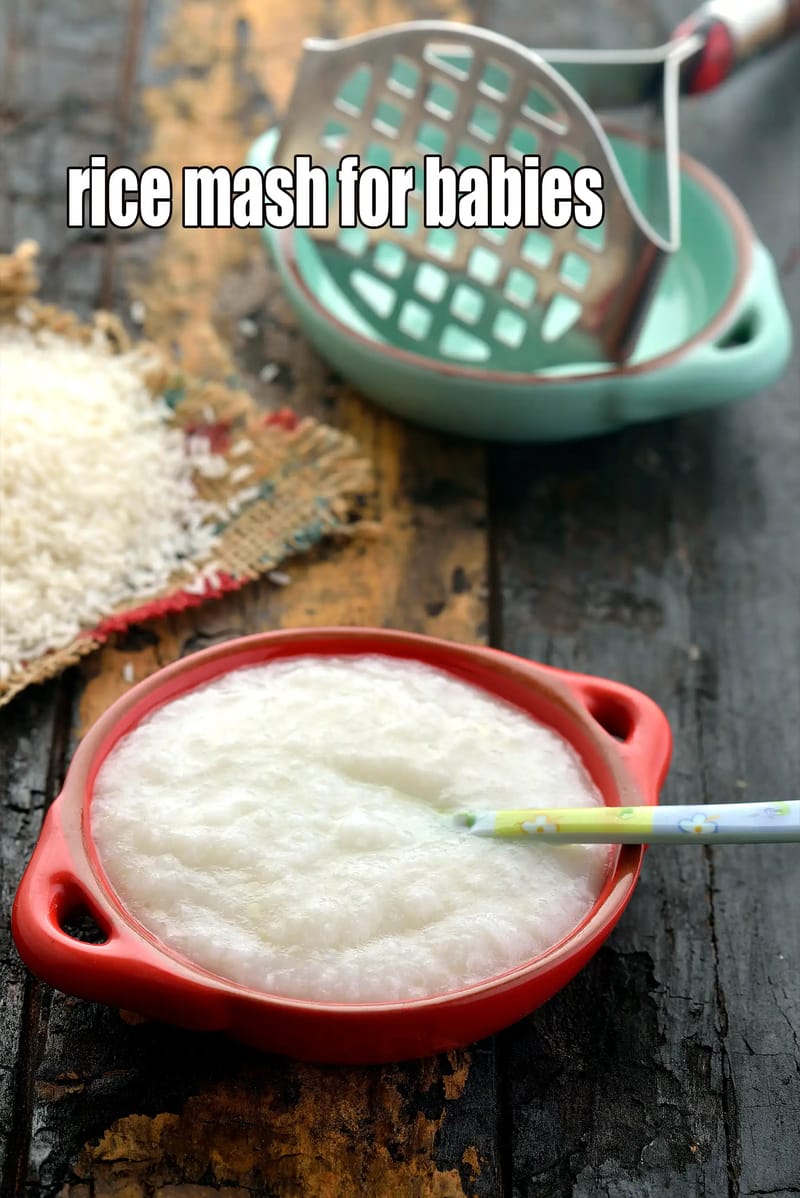 Rice mash for babies | mashed rice for babies | soft food for infants  | | Tarla Dalal