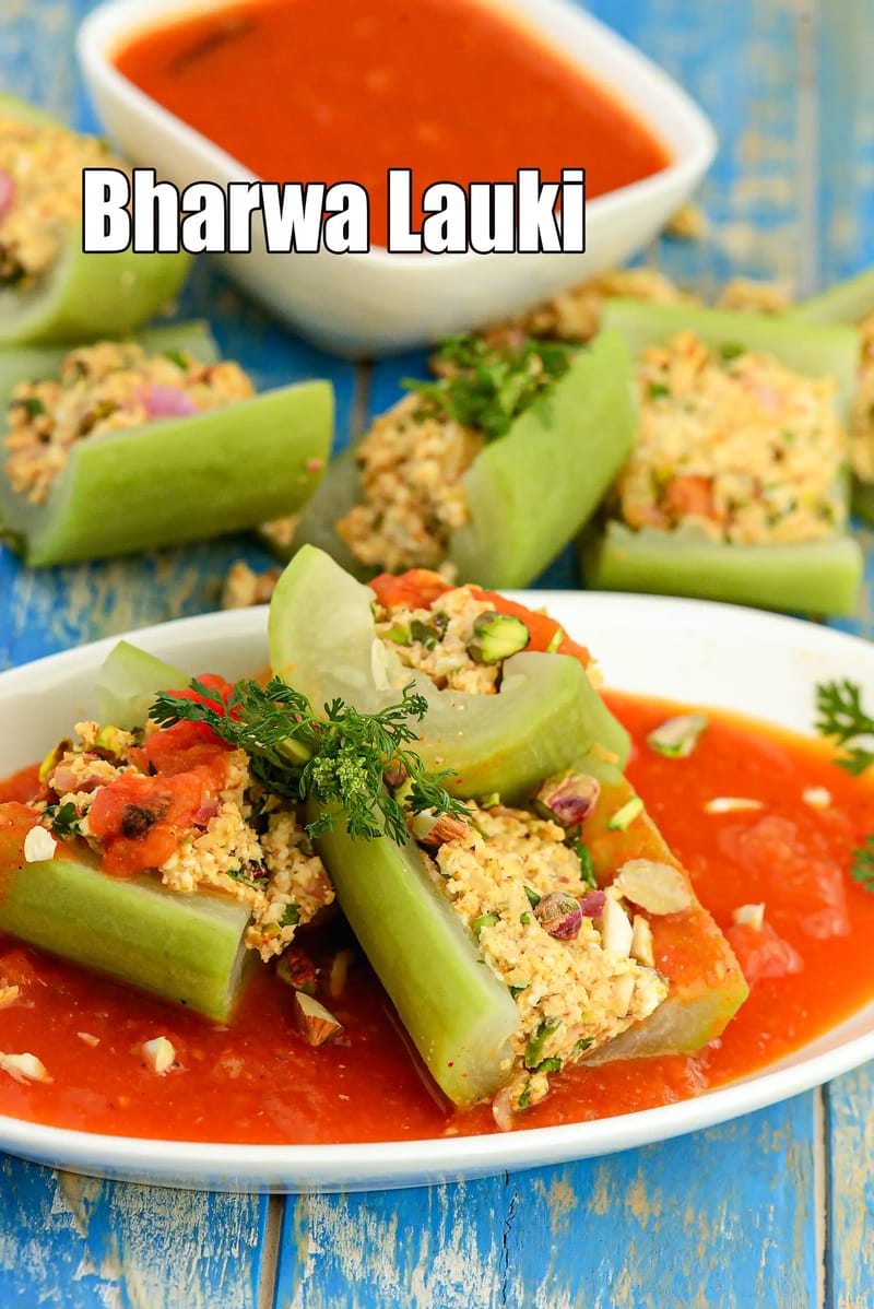 Bharwa Lauki recipe |  Rajasthani Stuffed Bottle Gourd | Bharwa Ghiya | | Tarla Dalal