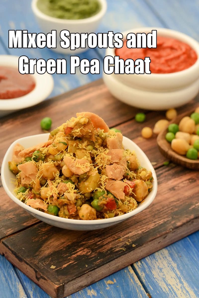 Mixed Sprouts and Green Pea Chaat | Sprouted Moong and Matar Chaat | Matar Sprouts Chaat | | Tarla Dalal