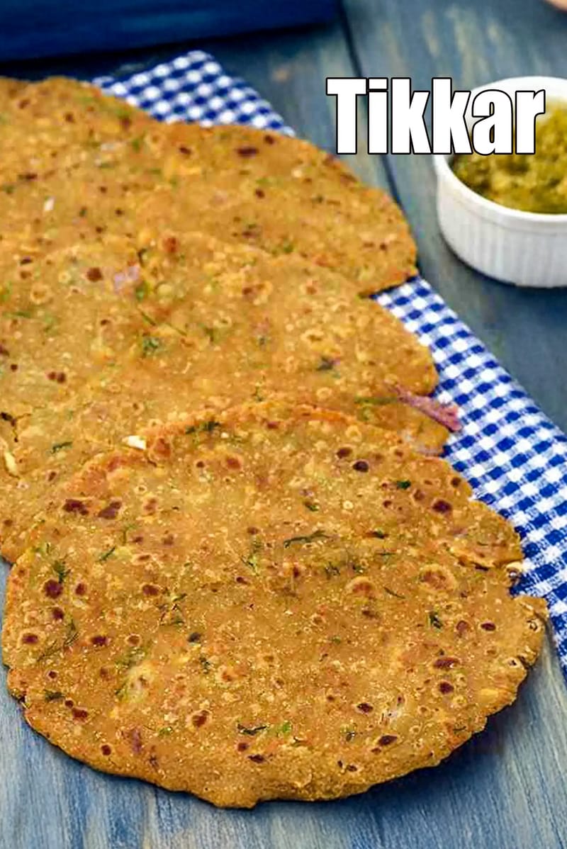 Tikkar roti | Rajasthani Roti | Tikkar Paratha | Moti roti | | Tarla Dalal