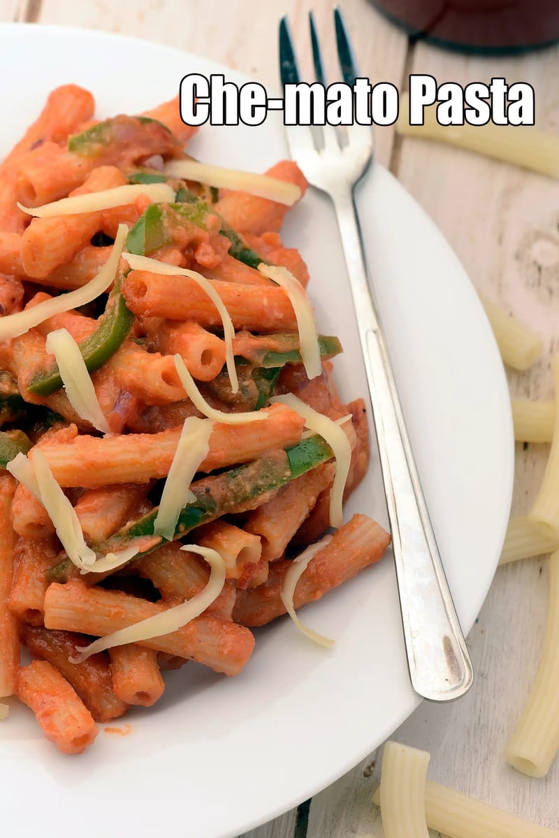 Che-mato Pasta |  Indian Style Macaroni/Pasta |  cheesy tomato pasta | | Tarla Dalal