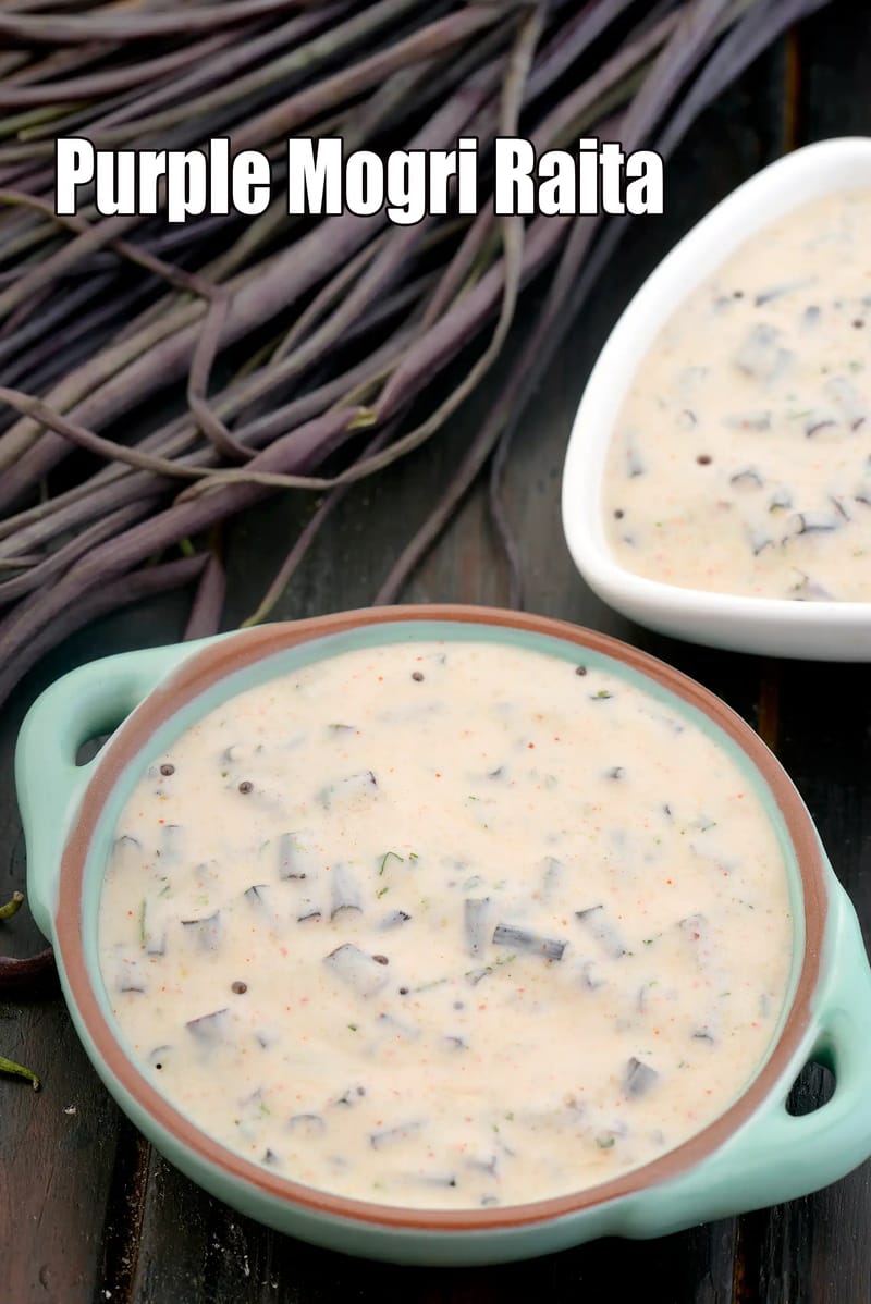 Purple Mogri Raita | Purple Radish Pod Raita | Mogri Dahi Raita | Diabetic-Friendly raita | | Tarla Dalal