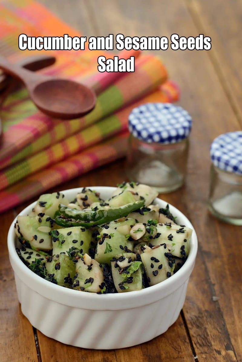 Cucumber and Sesame Seeds Salad recipe, Kakdi Til Salad, healthy Indian Cucumber Sesame Salad | Tarla Dalal