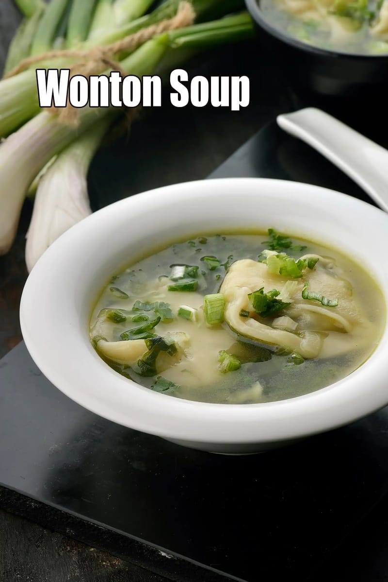 Wonton Soup, Chinese Vegetarian Wonton Soup, Indian style wonton soup | Tarla Dalal