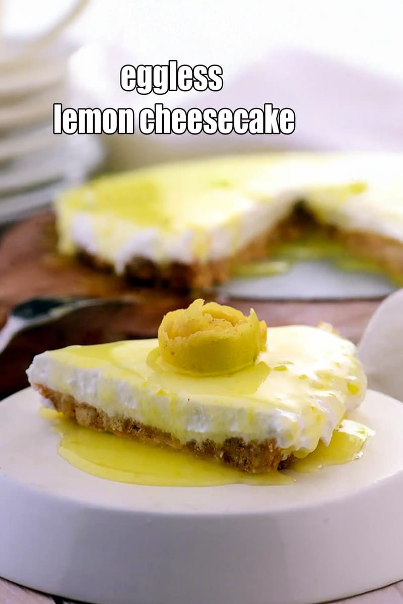 Sinful Lemon Cheesecake Recipe | Tarla Dalal