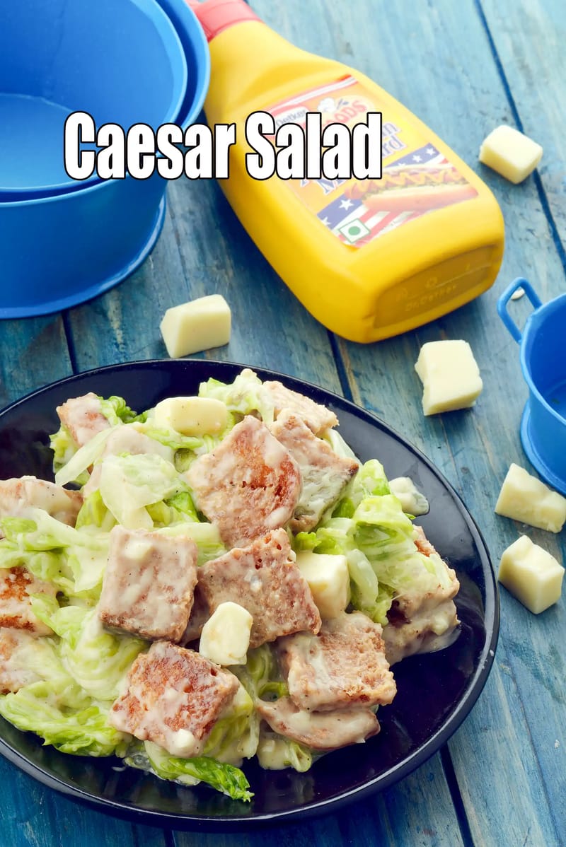 Caesar Salad recipe | Veg Caesar Salad  |  Indian style Vegetarian Caesar Salad | | Tarla Dalal