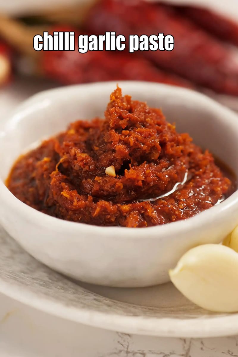 Chilli garlic paste recipe | chilli garlic paste made with Kashmiri red chillies | | Tarla Dalal