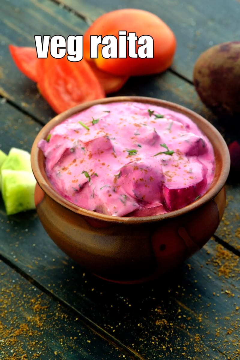 Veg Raita Recipe (Mixed Vegetable Raita) | Tarla Dalal