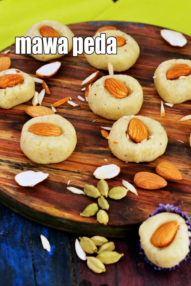 Mawa peda recipe | quick mawa peda | khoya peda | | Tarla Dalal
